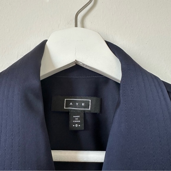 AYR Perch Wrap Satin Dress in Navy Blue Size 6 - Picture 6 of 10